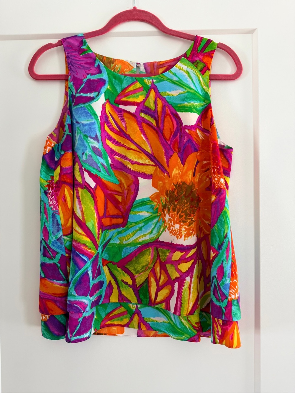 Ralph Lauren Bright Floral Sleeveless Tank - Green, Orange, Pink, Blue